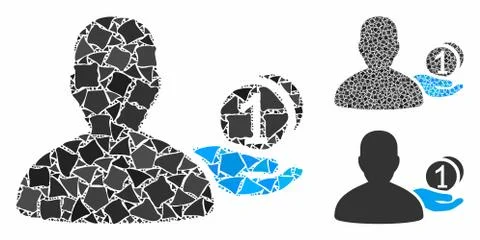 Panhandler Mosaic Icon of Ragged Items Stock Illustration