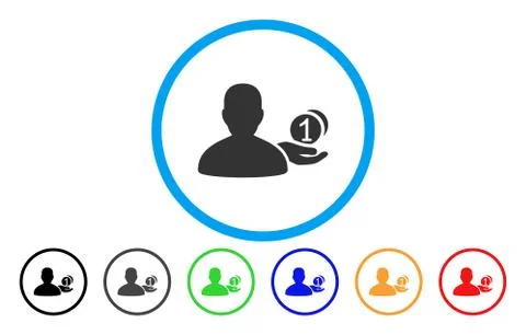 Panhandler Rounded Icon Stock Illustration