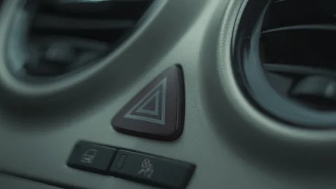 The panic alarm button is blinking inside a car Stock Footage 92456239