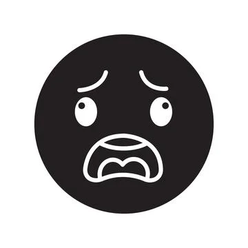 Panic and Fear Expression Silhouette with Open Mouth for Anxiety Awareness .. Illustrazione stock