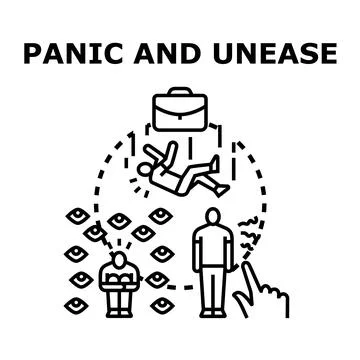 Panic and unease feeling, stressful business situation Stock Illustration