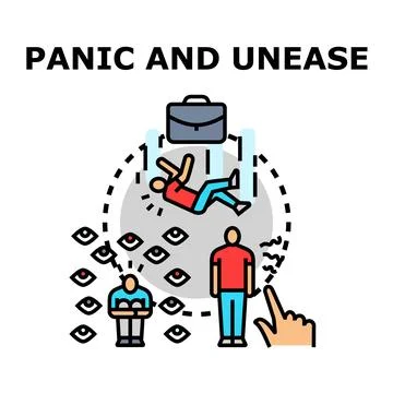 Panic and unease feeling, stressful business situation Stock Illustration