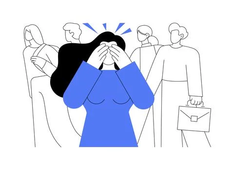Panic attack abstract concept vector illustration. Illustrazione stock