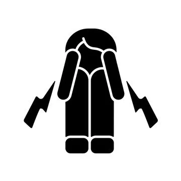 Panic attack black glyph icon 스톡 일러스트