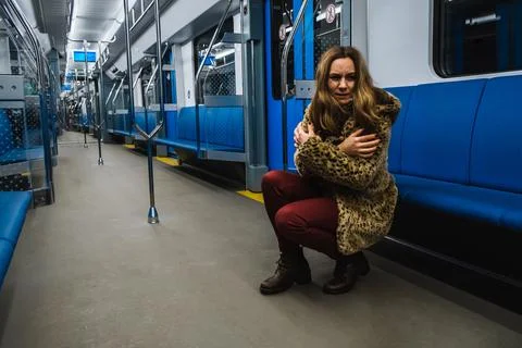 Panic attack concept. Woman experiencing heartache and fear during panic attack Stock Photos