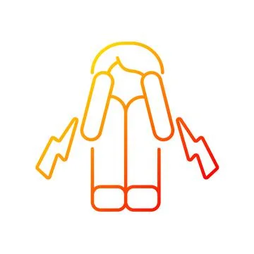 Panic attack gradient linear vector icon Illustrazione stock