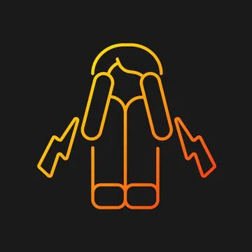 Panic attack gradient vector icon for dark theme Illustrazione stock