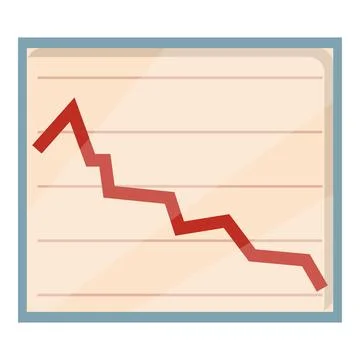 Panic attack graph icon cartoon . Stress anxiety Stock Illustration