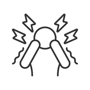 Panic attack, icon in line design. Panic attack, anxiety, fear, chest pain Stock-Illustration