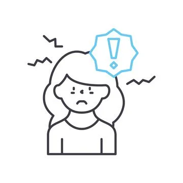 Panic attack line icon, outline symbol, vector illustration, concept sign Illustrazione stock