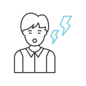 Panic attack line icon, outline symbol, vector illustration, concept sign Illustrazione stock