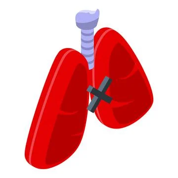 Panic attack lungs icon isometric vector. Woman fear 스톡 일러스트