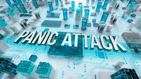 Panic Attack with medical digital technology concept Stock Footage 107071950