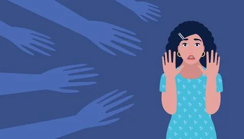 Panic attack, phobia, fear, fright Stock Illustration