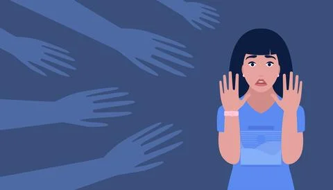 Panic attack, phobia, fear, fright Stock Illustration