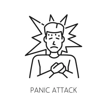Panic attack psychological disorder problem icon Stock Illustration