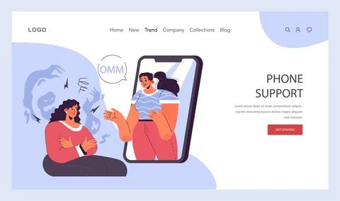 Panic attack web banner or landing page. Mental health disorder. Phobia, 스톡 일러스트