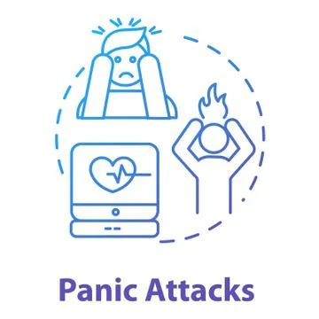 Panic attacks concept icon. Feeling of fear, phobia. Stress symptoms Stock Illustration