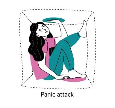 Panic attacks. The concept of mental health and psychology. Vector illustration Stock Illustration