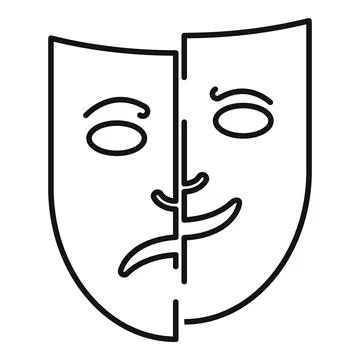 Panic bipolar disorder icon, outline style 库存插图