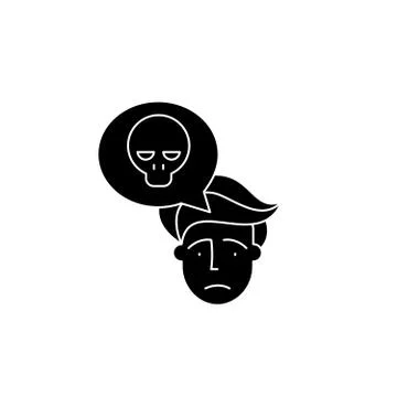 Panic black icon, vector sign on isolated background. Panic concept symbol Illustrazione stock