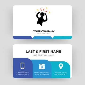 Panic business card design template, Visiting for your company Free Stock Illustration