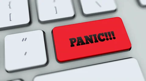 Panic button on computer keyboard. Key is pressed Stock Footage 35645665