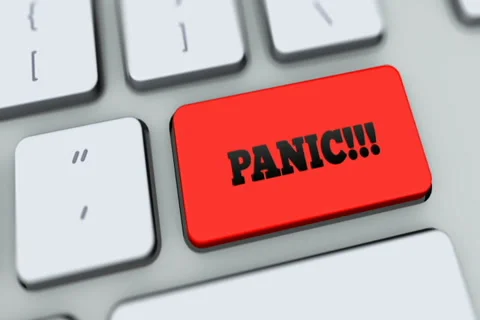 Panic button on computer keyboard. Key is pressed, click for HD Stock Footage 35648438