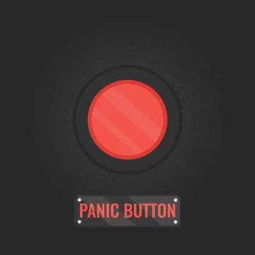 Panic button sign on black background Stock Illustration