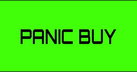 Panic buy text green screen, masked glitched effect. Video stock 132623352