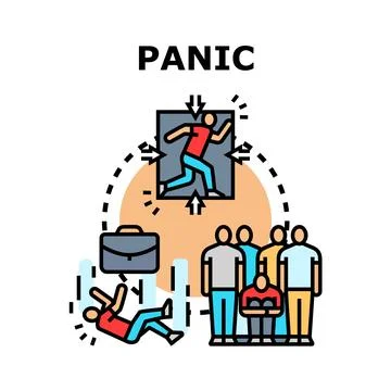 Panic concept causing emotional stress and anxiety Stock Illustration