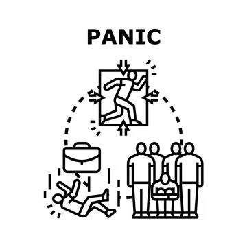 Panic concept causing emotional stress and anxiety Stock Illustration