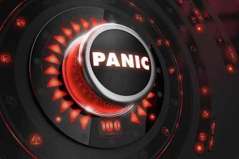 Panic Controller with Glowing Red Lights Stock Illustration