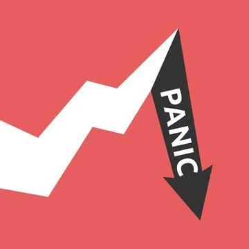Panic decrease, crisis, fear Stock Illustration