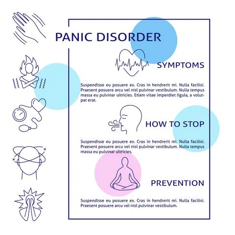 Panic disorder banner template with text Stock Illustration