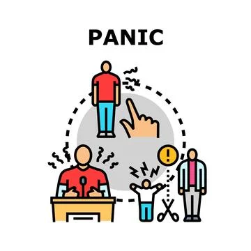 Panic disorder concept experiencing fear attack victim Illustrazione stock