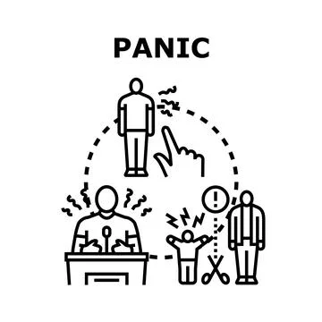 Panic disorder concept experiencing fear attack victim Stock Illustration