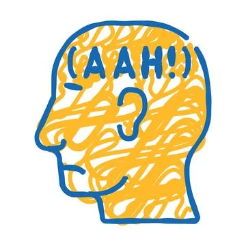 Panic disorder icon doodle illustration 스톡 일러스트