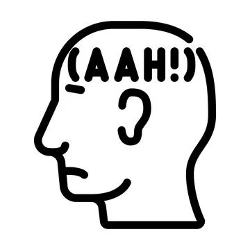 Panic disorder line icon vector illustration Illustrazione stock