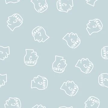 Panic disorder line vector seamless pattern Illustrazione stock