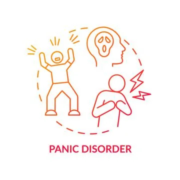 Panic disorder red gradient concept icon Stock Illustration