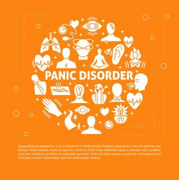 Panic disorder round concept banner Stock Illustration