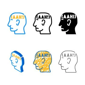 Panic disorder stylized color icon vector Stock Illustration