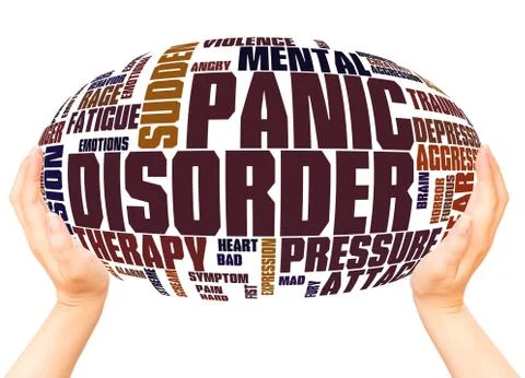 Panic Disorder word cloud hand sphere concept Stock Photos