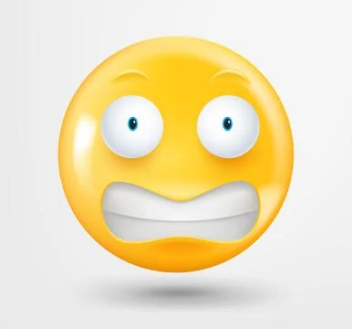 Panic emoticon 3d vector. Emoji isolated on white background Stock Illustration