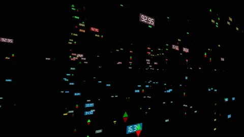 Panic on the financial exchange. The collapse of quotations. The camera shakes Stock Footage 92875291