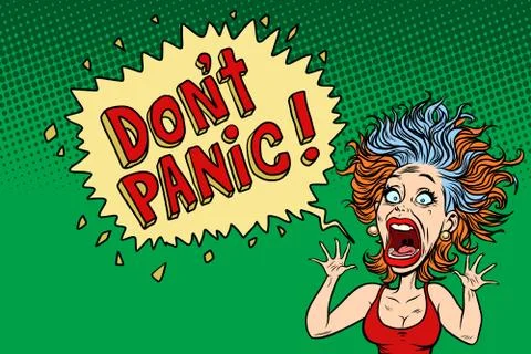 Panic funny woman Stock Illustration