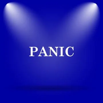 Panic icon. Flat icon on blue background.. Stock Illustration
