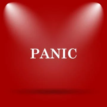 Panic icon. Flat icon on red background.. Stock Illustration