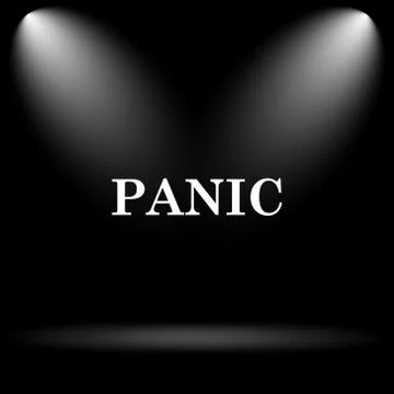 Panic icon. Internet button on black background.. Illustrazione stock